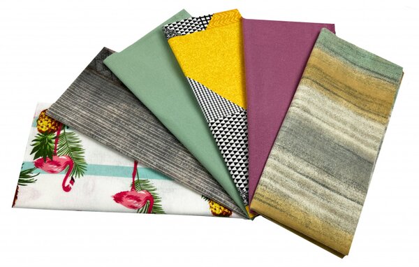 Súprava látok bavlna flanel na patchwork cca 35x35 cm - mix