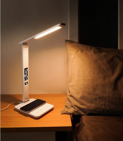Immax 08966L- LED Stmievateľná lampa s bezdr. nabíjaním KINGFISHER 8,5W/230V biela