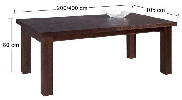 Rozkladací jedálenský stôl Kuba II 200/400 - drevo D16
