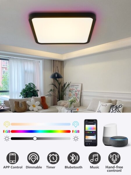 Immax NEO 07167-B40-LED RGBCCT Stmievateľné svietidlo 50W/230V Wi-Fi Tuya černá+DO