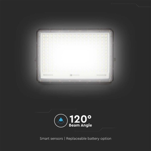 LED Vonkajší solárny reflektor LED/30W/3,2V 6400K čierna + DO