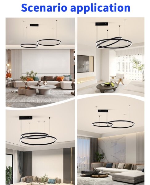 Immax NEO 07216L - LED Stmievateľný luster FINO 93W/230V 60/80cm čierna Tuya+DO