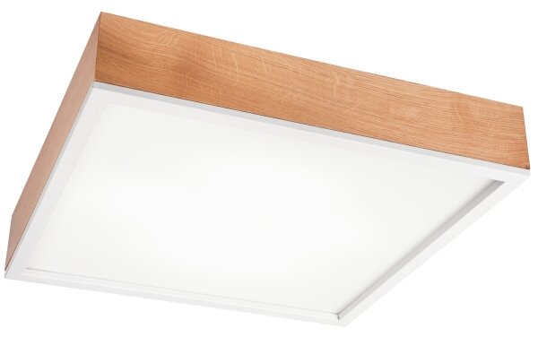 Stropné svietidlo OAK SQUARE 4xE27/15W/230V 48x48 cm dub/biela