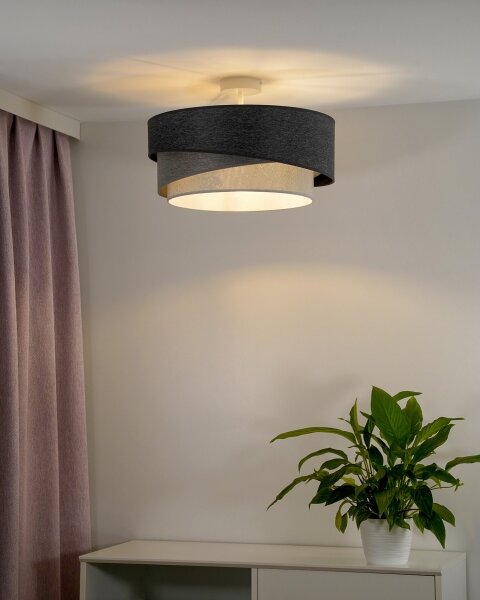 Duolla - Prisadený luster KOBO 1xE27/15W/230V pr. 45 cm šedá/biela