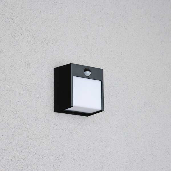 BRILAGI-LED Vonkajšie nástenné svietidlo so senzorom TERNI LED/12W/230V čierna IP44