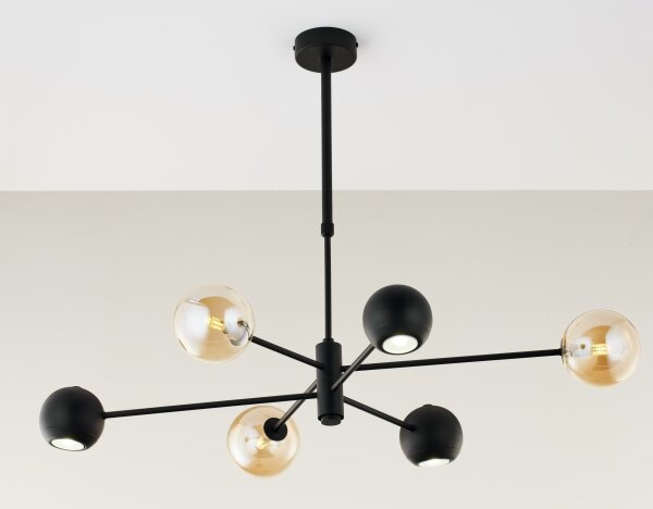 Jupiter 1993 - Luster na tyči MOKA 3xGU10/10W/230V + 3xG9/10W/230V čierna/béžová