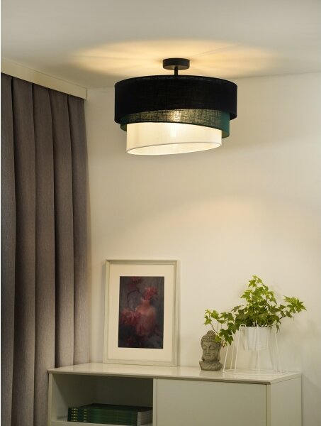 Duolla - Prisadený luster TRIO 1xE27/15W/230V pr. 45 cm čierna/zelená/biela