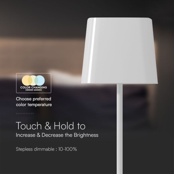 LED Solárna magnetická stolná lampa LED/5W/5V 3000-6000K 3600 mAh IP65 biela