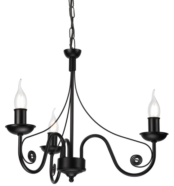 Luster na reťazi DONATO 3xE14/40W/230V čierna