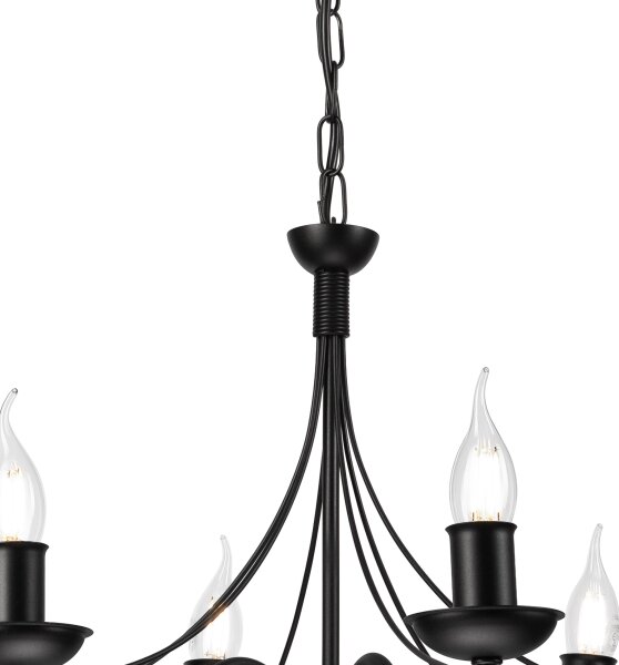 Luster na reťazi DONATO 6xE14/40W/230V čierna