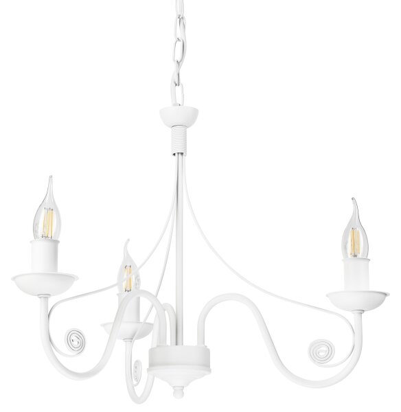 Luster na reťazi DONATO 3xE14/40W/230V biela