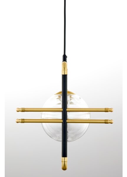 Jupiter 2030 - Luster na lanku FIORI 3xG9/10W/230V čierna/zlatá/číra