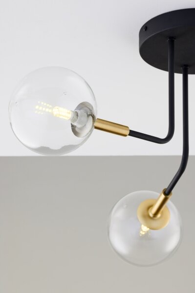 Jupiter 2039 - Luster na tyči BURANO 3xG9/10W/230V čierna/zlatá/číra