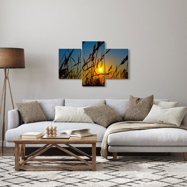 Obraz - Západ slnka v lúke (90x60 cm)