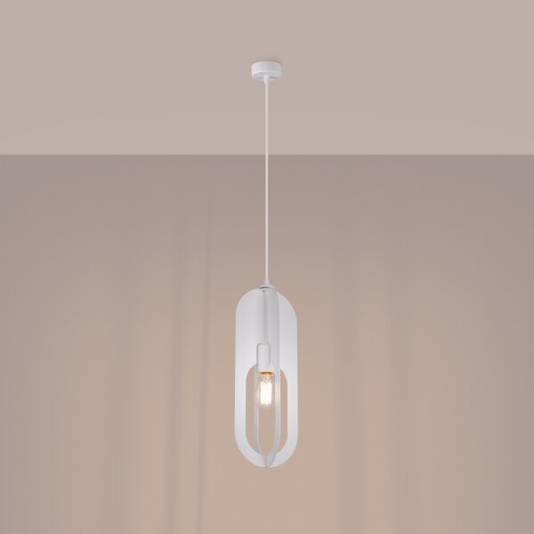 Sollux SL.1360 - Luster na lanku NICUS 1xE27/15W/230V biela