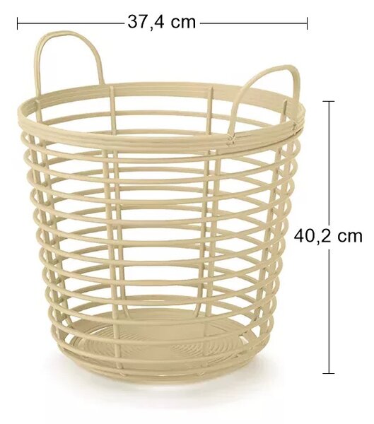 Plastový univerzálny kôš s úchytkami IKPIR380 38 cm - béžová
