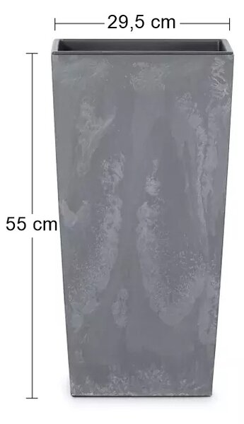Plastový kvetináč DURS300E 30 cm - tmavosivá