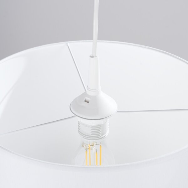 Sollux SL.1403 - Luster na lanku NOVA 1xE27/15W/230V pr. 30 cm biela