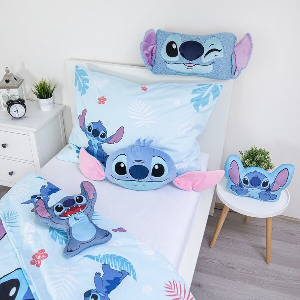 Fleecový detský vankúšik 41x32 cm Lilo and Stitch "Blue" – Jerry Fabrics
