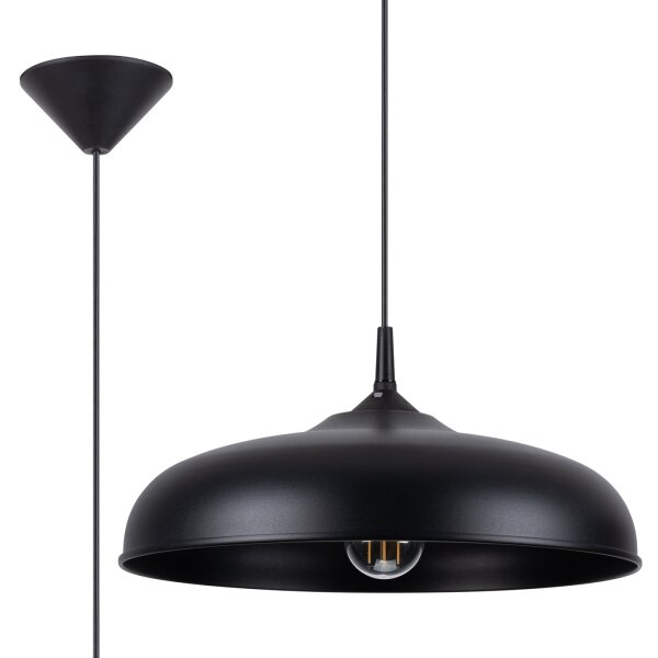 Sollux SL.1330 - Luster na lanku GINA 1xE27/15W/230V pr. 38 cm čierna