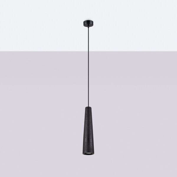 Sollux SL.1355 - Luster na lanku ELECTRA 1xGU10/10W/230V betón/čierna