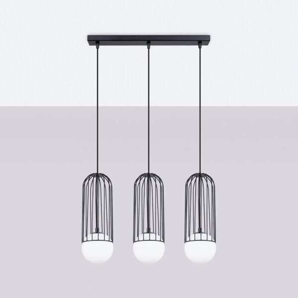 Sollux SL.1334 - Luster na lanku BRINA 3xG9/8W/230V čierna