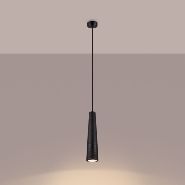 Sollux SL.1355 - Luster na lanku ELECTRA 1xGU10/10W/230V betón/čierna