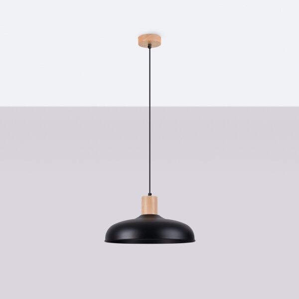Sollux SL.1324 - Luster na lanku INDY 1xE27/15W/230V pr. 38 cm čierna