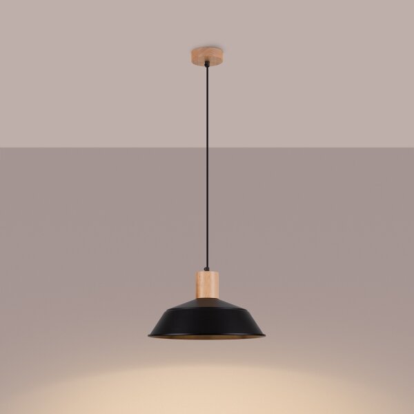 Sollux SL.1322 - Luster na lanku FANO 1xE27/15W/230V pr. 34 cm čierna