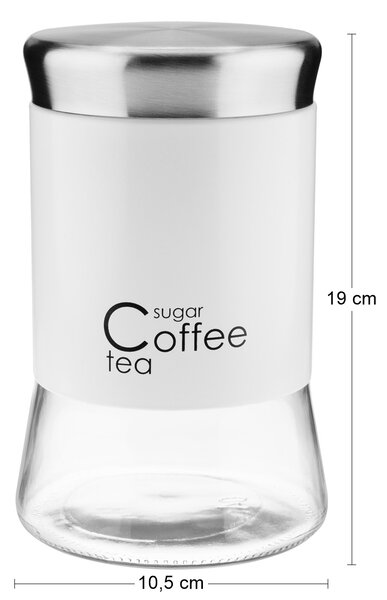 Sklenená nádoba Greno 1 l - biela