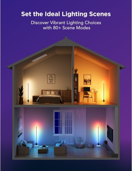 Govee - LED Stojacia lampa Smart MATTER LED RGBICWW Wi-Fi + DO