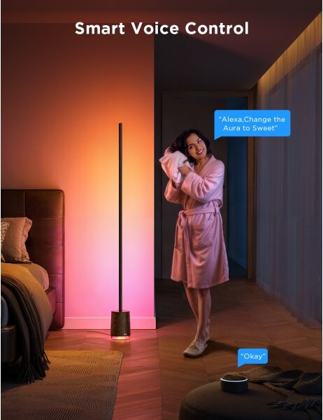 Govee - LED Stojacia lampa s reproduktorom Pro RGBICWW Wi-Fi + DO