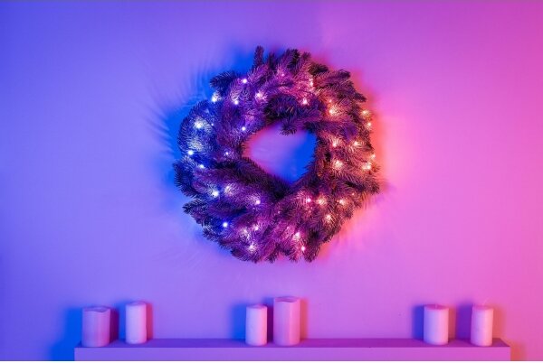 Twinkly GD20P4425P00 - LED RGB Stmievateľný vianočný veniec 50xLED pr. 60 cm Wi-Fi