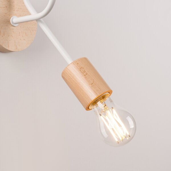 Sollux SL.1473 - Nástenná lampa EMBER 1xE27/15W/230V biela/béžová/buk
