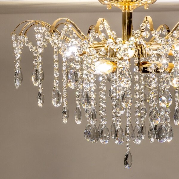 Brilagi - Prisadený luster CRYSTAL 6xE14/60W/230V zlatá