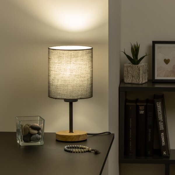 Brilagi - Stolná lampa NUBILA WOOD 1xE27/25W/230V dub/antracit
