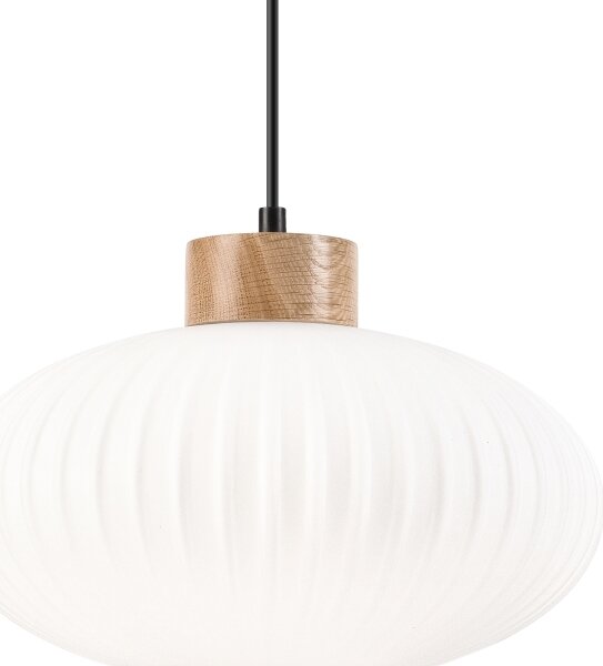 Luster na lanku HARMONY 1xE27/15W/230V pr. 30 cm biela/dub
