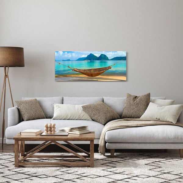 Obrázok hojdacej siete na pláži 3 (120x50 cm)