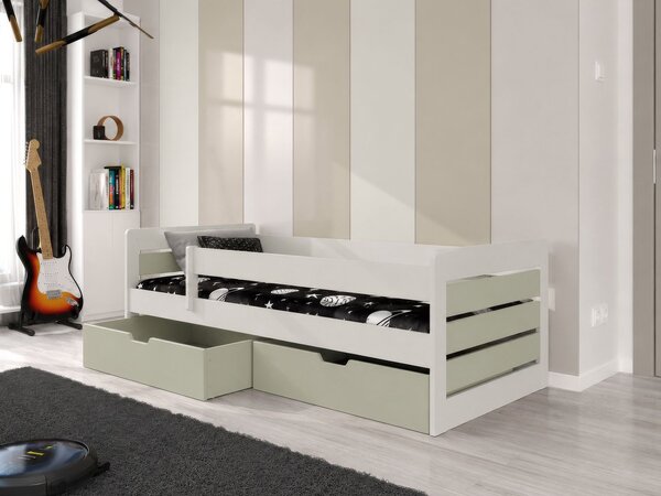 Mirjan24 Posteľ so zásuvkami Trapanade 90, Farby:: biela / biela 5903211080364