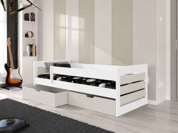 Mirjan24 Posteľ so zásuvkami Trapanade 90, Farby:: biela / biela 5903211080364