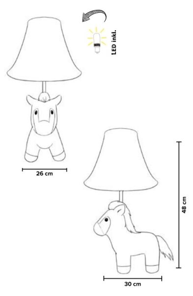 Happy Lamps - LED Detská stolná lampa ELVIS LED/5,4W/230V kôň