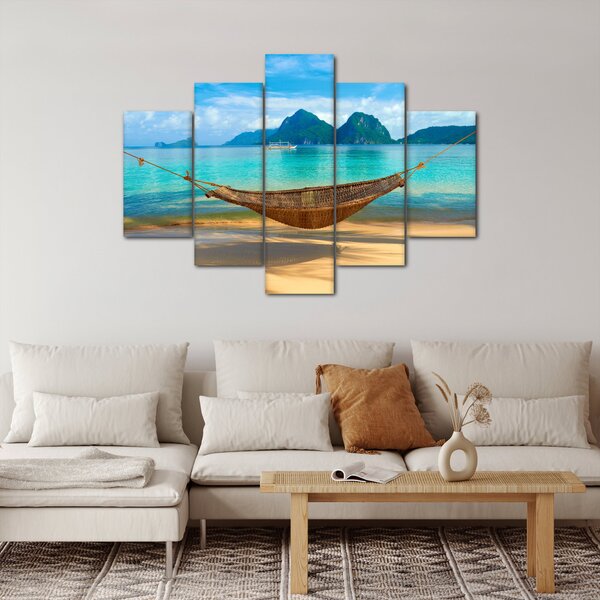 Obrázok hojdacej siete na pláži 3 (150x105 cm)