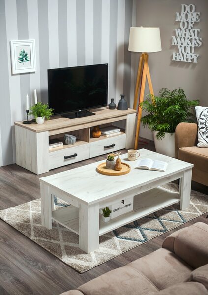 KONFERENČNÝ STOLÍK, farba strieborného duba, kompozitné drevo, 120/41,5/60 cm Carryhome - Stolíky do obývačky