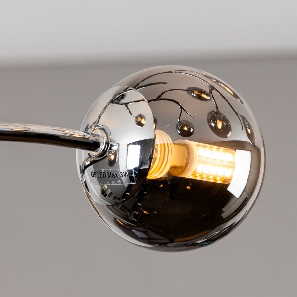 Brilagi - LED prisadený luster MISTEL 15xG9/3W/230V čierny chróm/dymové sklo