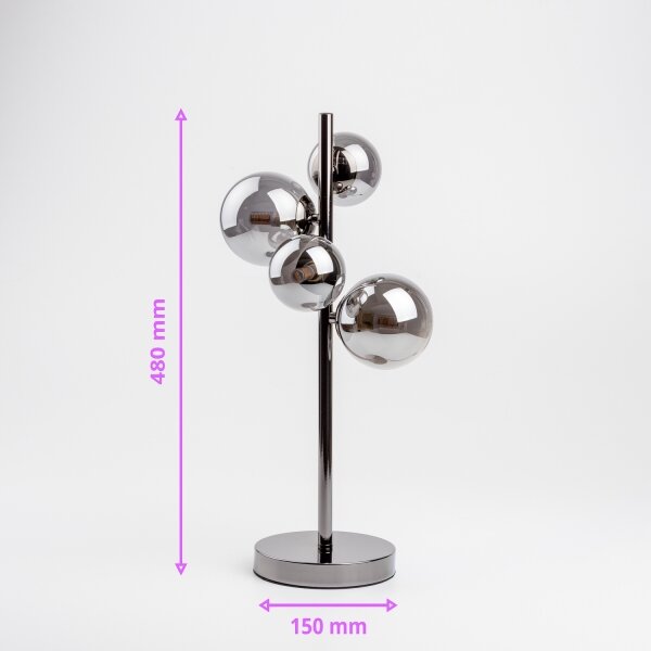 Brilagi - LED stolná lampa MILLA 4xG9/3W/230V čierny chróm/dymová