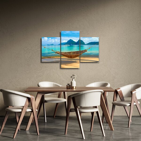 Obrázok hojdacej siete na pláži 3 (90x60 cm)