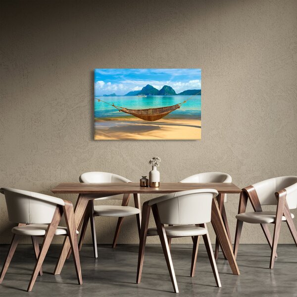 Obrázok hojdacej siete na pláži 3 (90x60 cm)