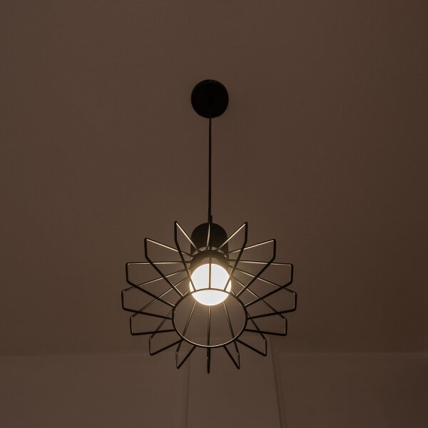 Luster na lanku SOLANO 1xE27/15W/230V čierna/lesklý chróm
