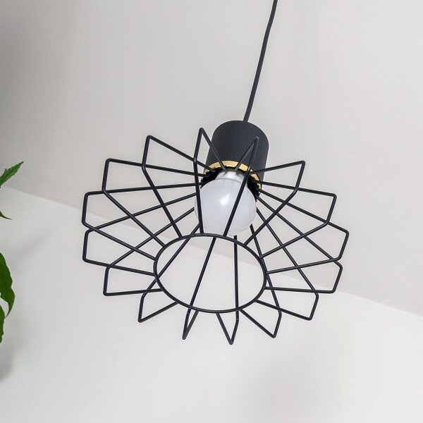 Luster na lanku SOLANO 3xE27/15W/230V čierna/zlatá