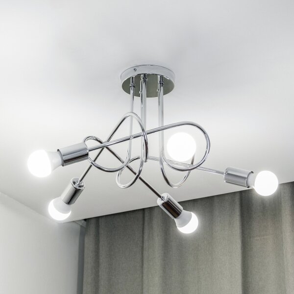 Prisadený luster OXFORD 5xE27/15W/230V lesklý chróm